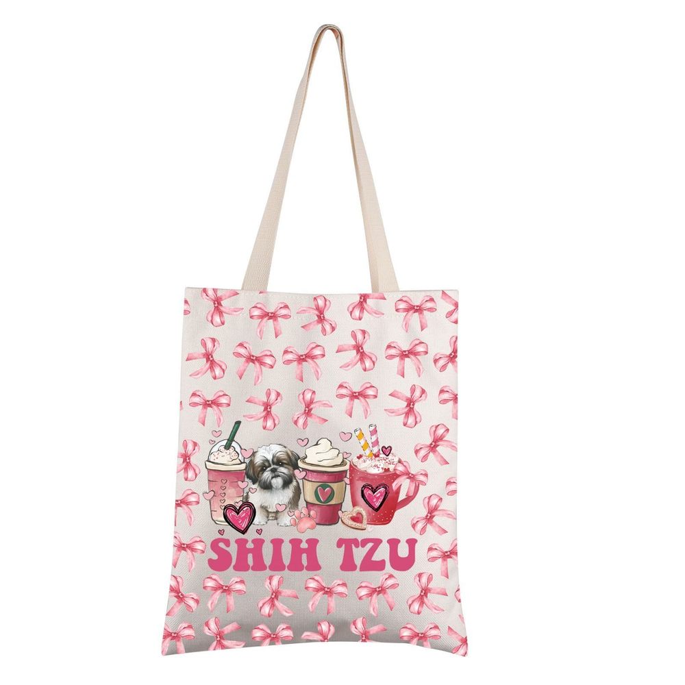 Shih Tzu Dog Bow Tote Bag Shih Tzu Bow Dog Mom Shoing Bag Animal Lovers o_o